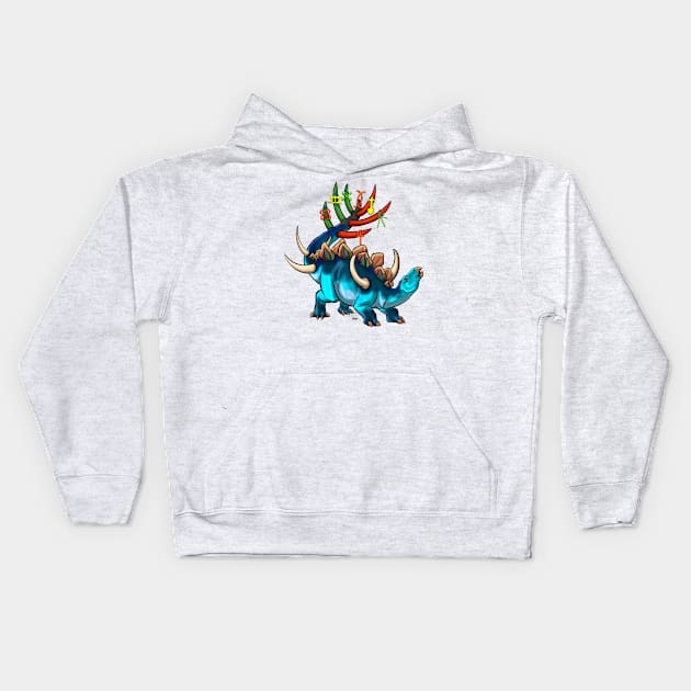 TWD HoliDinos: Kwanzaa Kentrosaurus Kids Hoodie by tygerwolfe